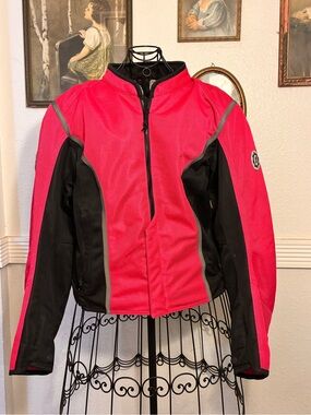 Women's Pink and Black Utility Motorcycle Jacket